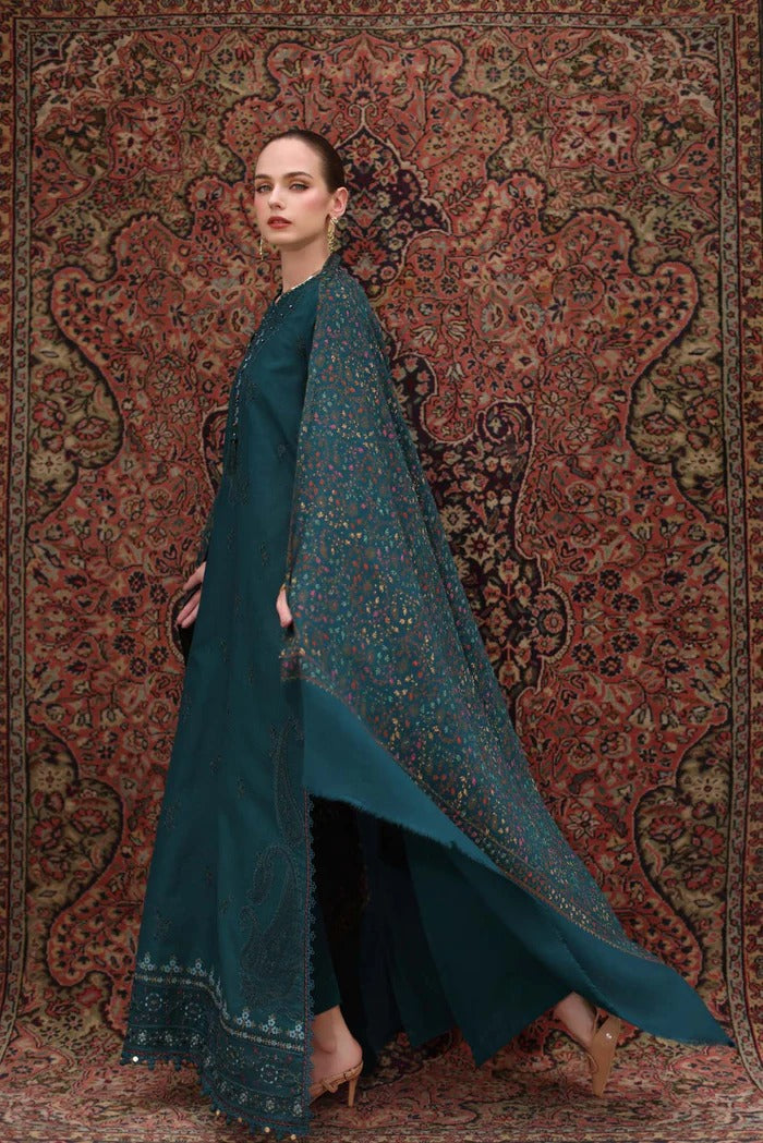 Teal Empress - Noor Winter Pashmina Shawls - Noor by Saadia Asad