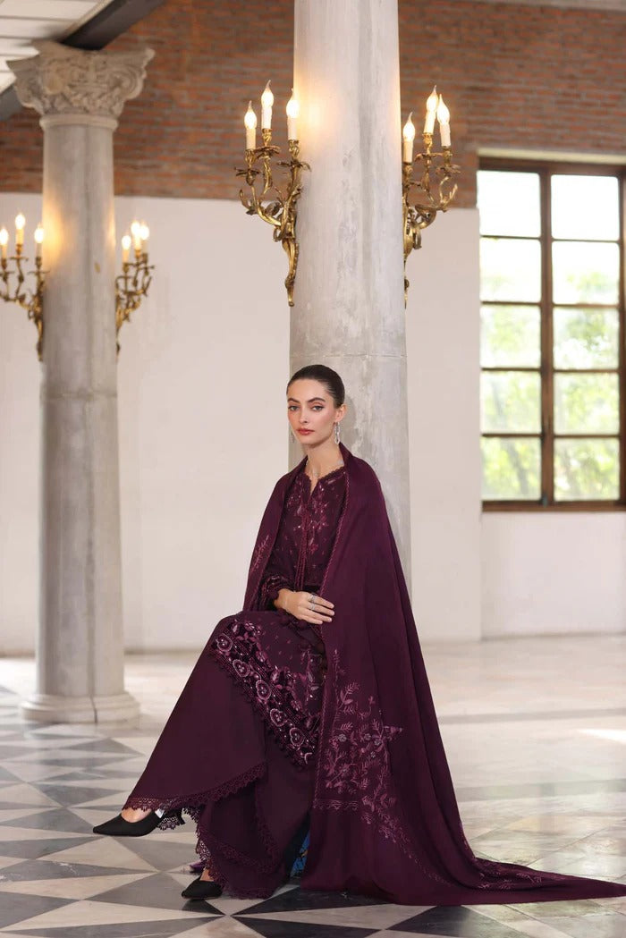 Damson - Noor Winter Pashmina Shawls - Noor by Saadia Asad