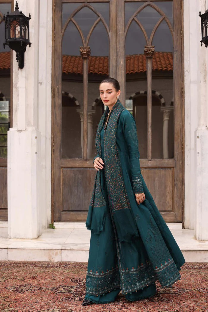 Teal Empress - Noor Winter Pashmina Shawls - Noor by Saadia Asad