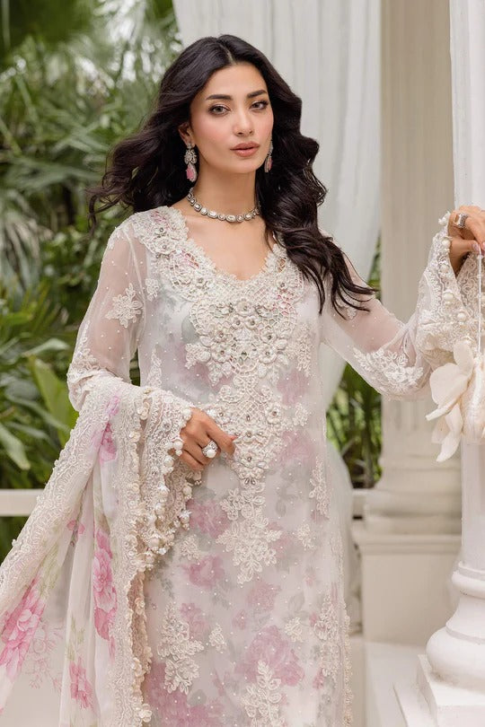 D01- Embroidered Chiffon Unstitched - Maria.B