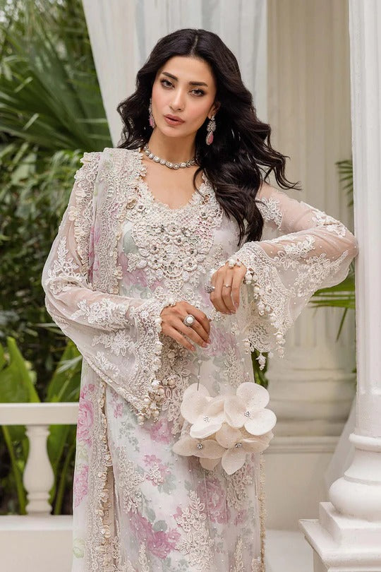 D01- Embroidered Chiffon Unstitched - Maria.B