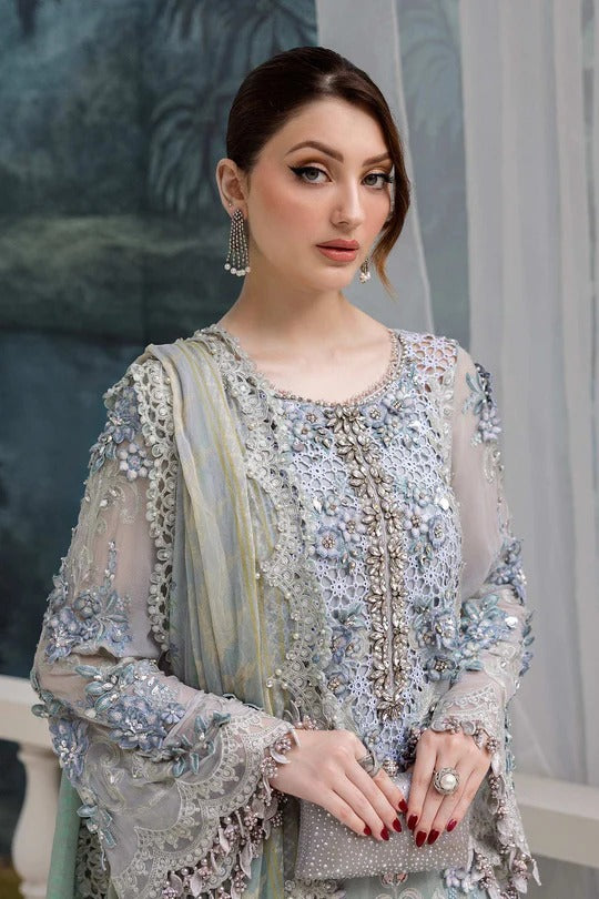 D08- Embroidered Chiffon Unstitched - Maria.B