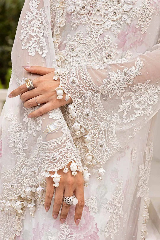 D01- Embroidered Chiffon Unstitched - Maria.B