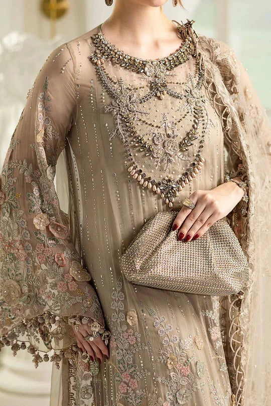 D07- Embroidered Chiffon Unstitched - Maria.B