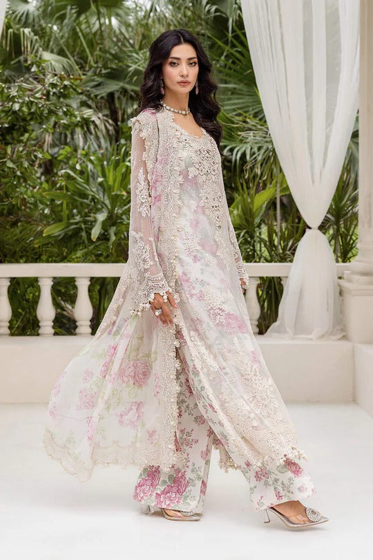 D01- Embroidered Chiffon Unstitched - Maria.B
