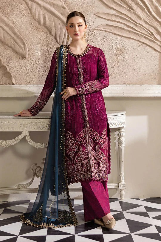 D02- Embroidered Chiffon Unstitched - Maria.B