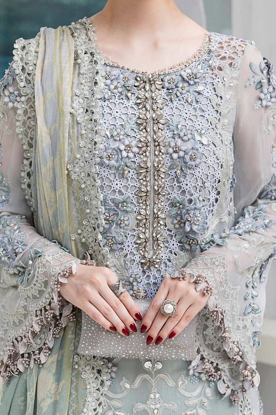 D08- Embroidered Chiffon Unstitched - Maria.B
