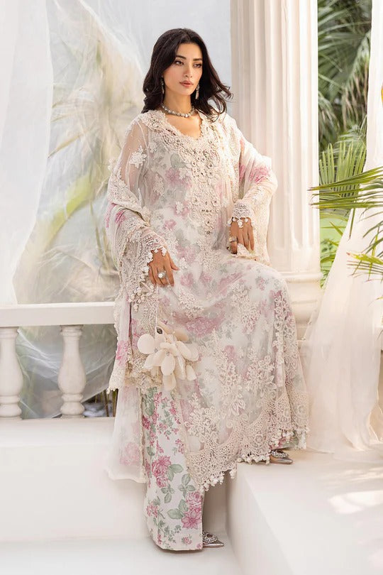 D01- Embroidered Chiffon Unstitched - Maria.B