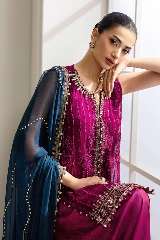 D02- Embroidered Chiffon Unstitched - Maria.B