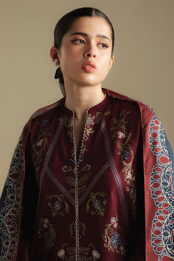 4B-Coral - Coco Winter Unstitched - Zara Shahjahan