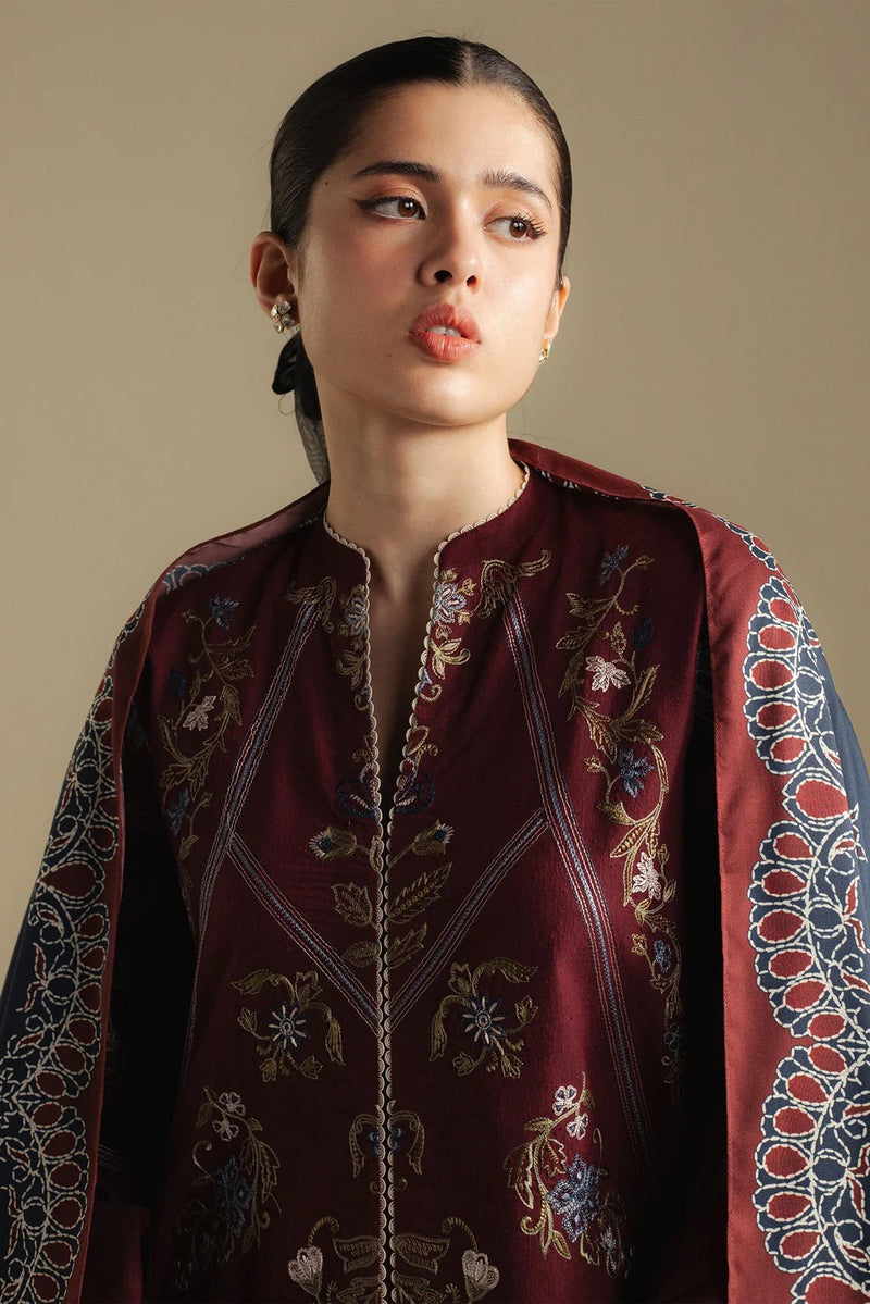 4B-Coral - Coco Winter Unstitched - Zara Shahjahan