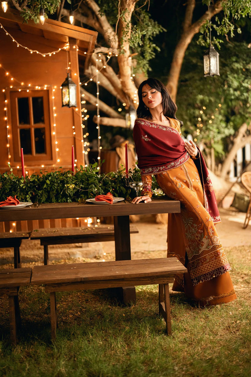 FNS - 1B - Serenity Embroidered & Pure Woolen Shawl - Florent