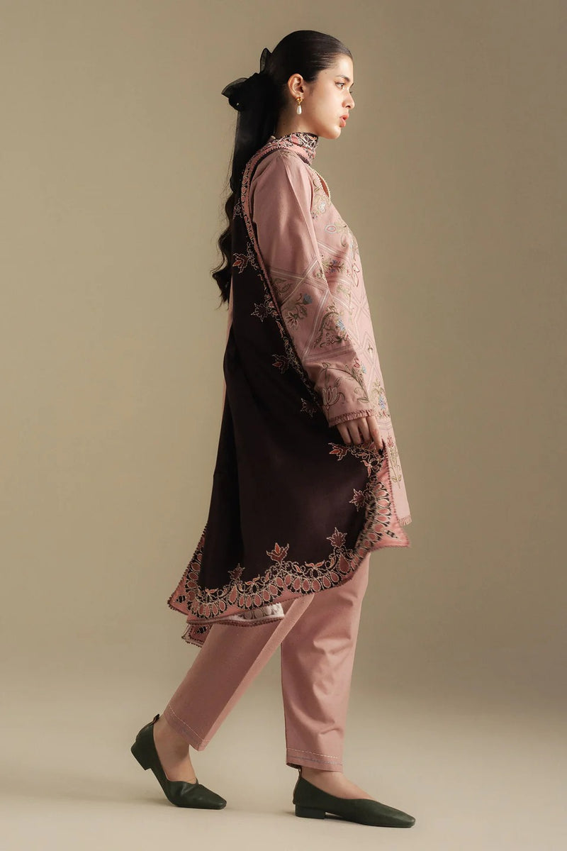 4A-Coral - Coco Winter Unstitched - Zara Shahjahan