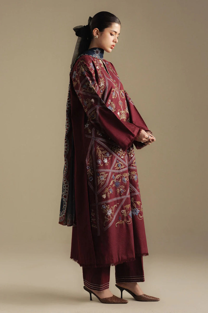 4B-Coral - Coco Winter Unstitched - Zara Shahjahan