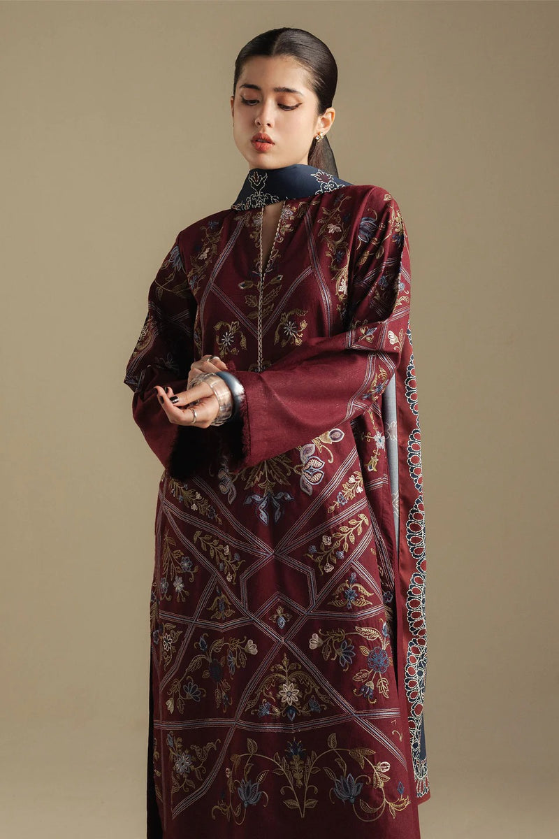 4B-Coral - Coco Winter Unstitched - Zara Shahjahan
