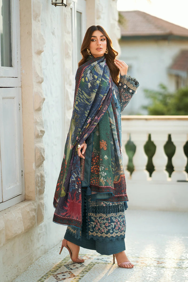 FNS - 6A - Serenity Embroidered & Pure Woolen Shawl - Florent