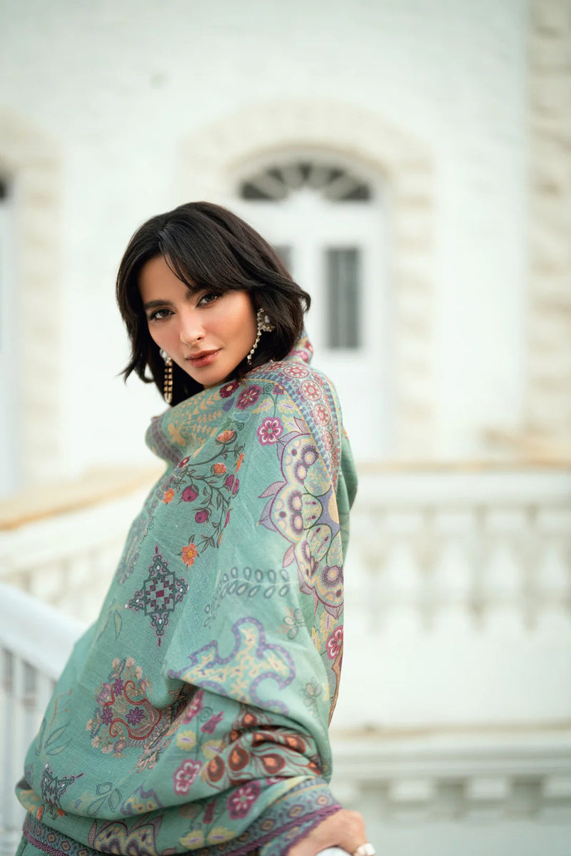 FNS - 8A - Serenity Embroidered & Pure Woolen Shawl - Florent