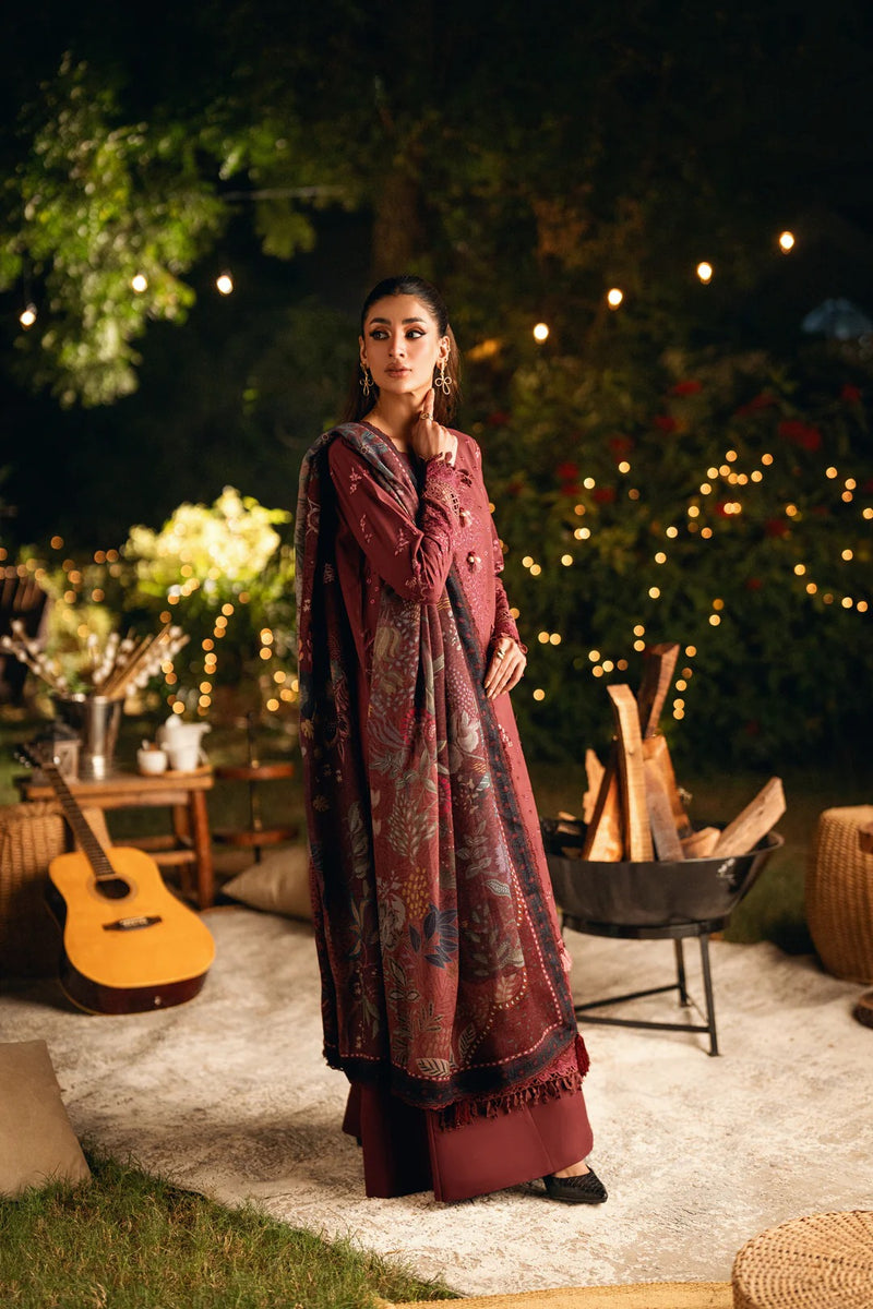 FNS - 6B - Serenity Embroidered & Pure Woolen Shawl - Florent