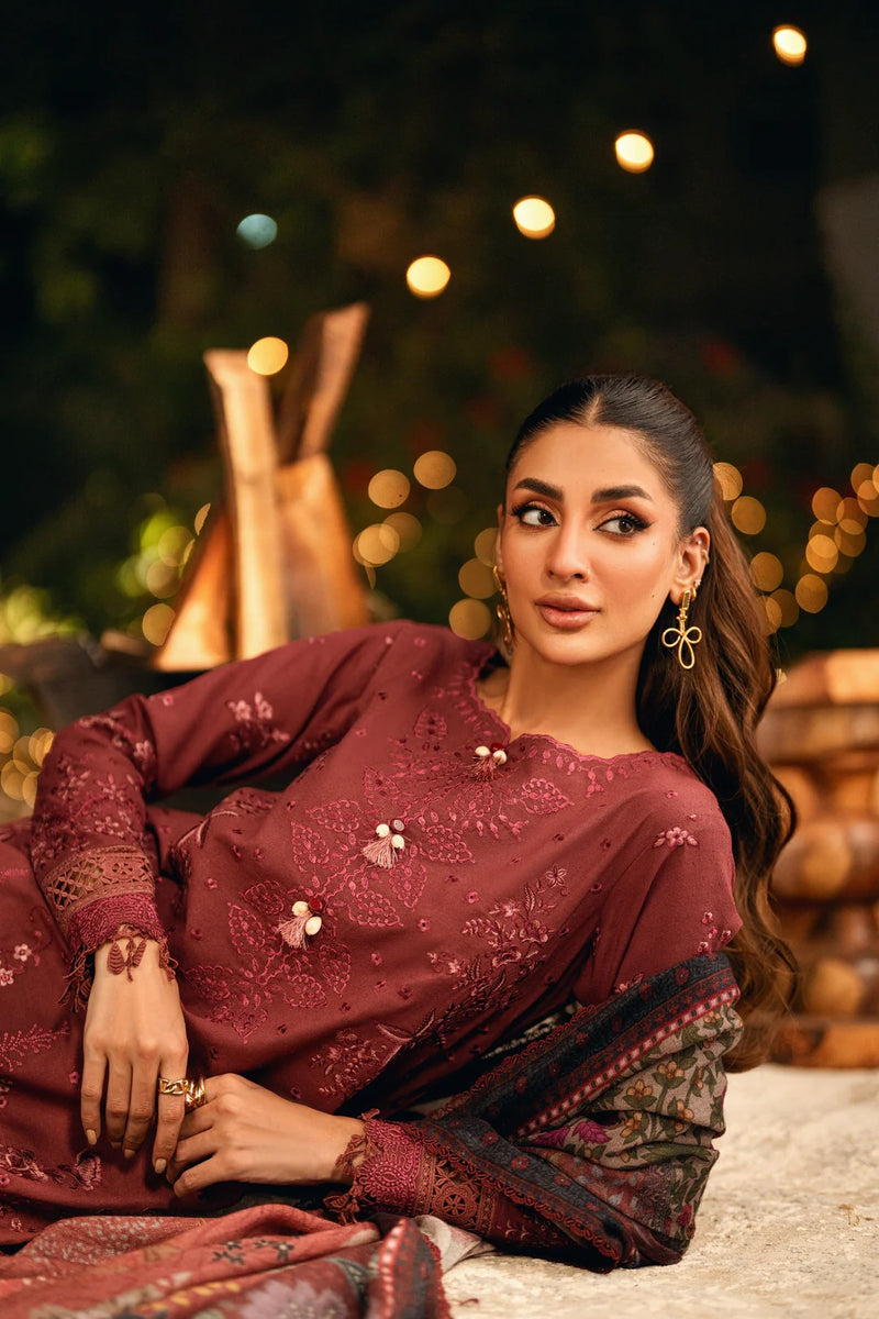 FNS - 6B - Serenity Embroidered & Pure Woolen Shawl - Florent