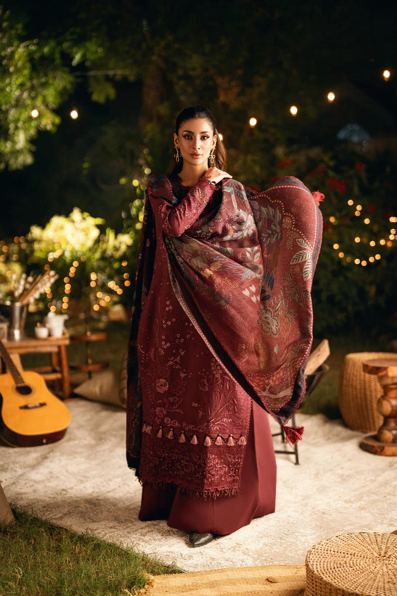 FNS - 6B - Serenity Embroidered & Pure Woolen Shawl - Florent