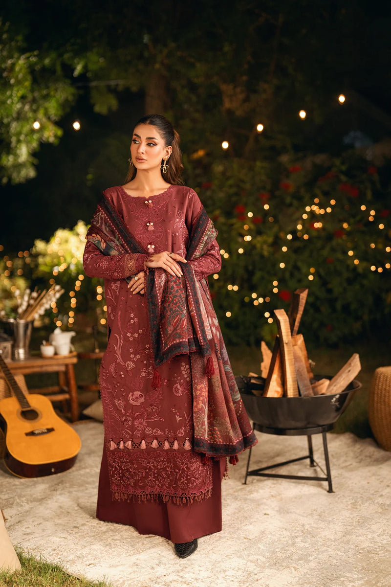 FNS - 6B - Serenity Embroidered & Pure Woolen Shawl - Florent