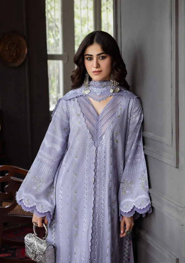 04 - Wisteria - Karandi With Embroidered Chiffon - Kahf