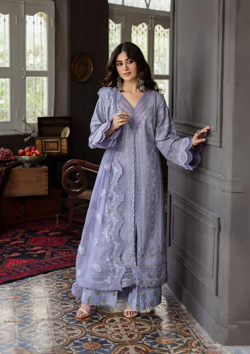 04 - Wisteria - Karandi With Embroidered Chiffon - Kahf