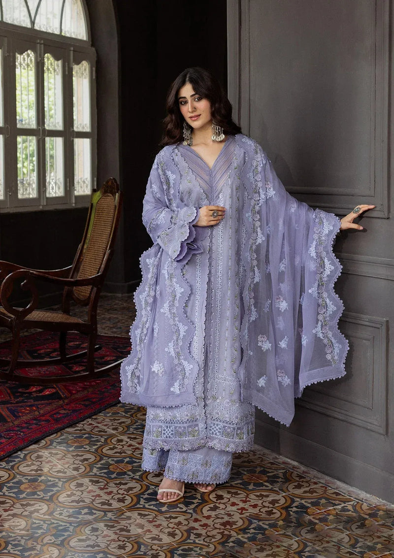04 - Wisteria - Karandi With Embroidered Chiffon - Kahf