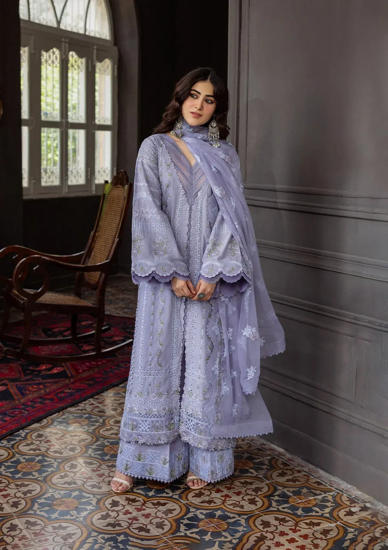 04 - Wisteria - Karandi With Embroidered Chiffon - Kahf