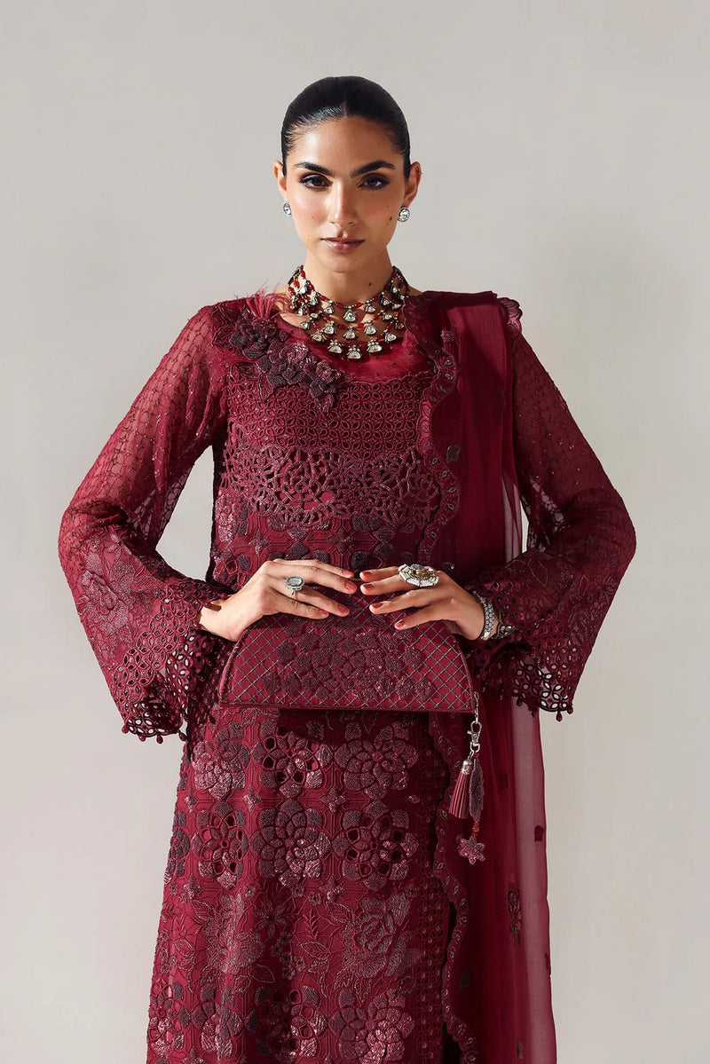 Rika Maroon 00 - Aymal bamber Chiffon - Alizeh