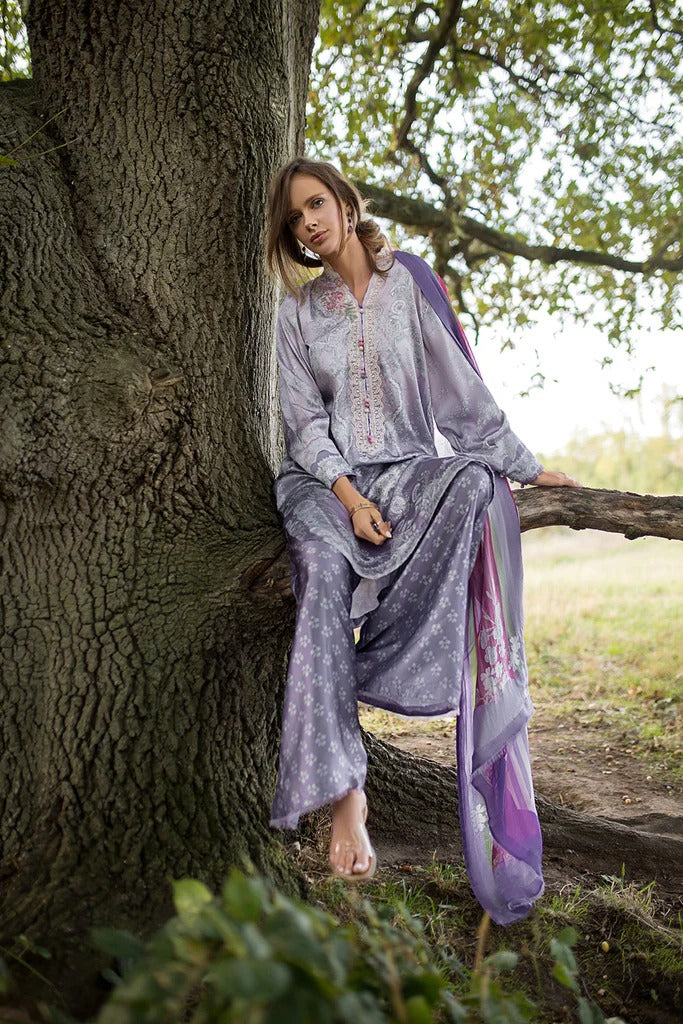 D 01 - Silk Satin Unstitched - Sobia Nazir