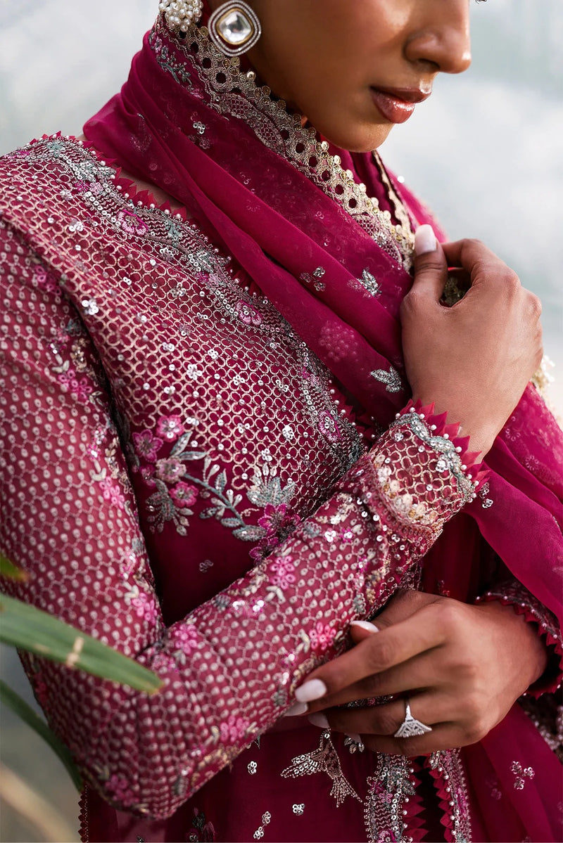Rowan  - La Fuchsia Festive Unstitched - Afrozeh