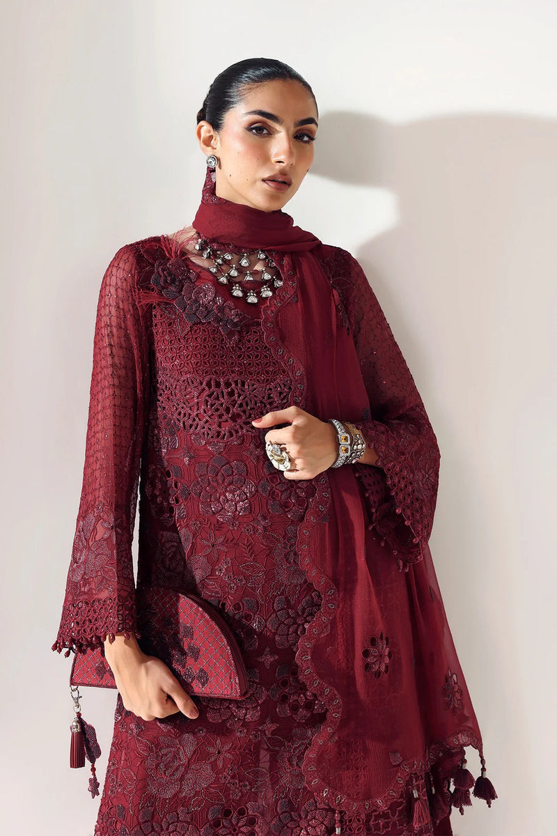 Rika Maroon 00 - Aymal bamber Chiffon - Alizeh