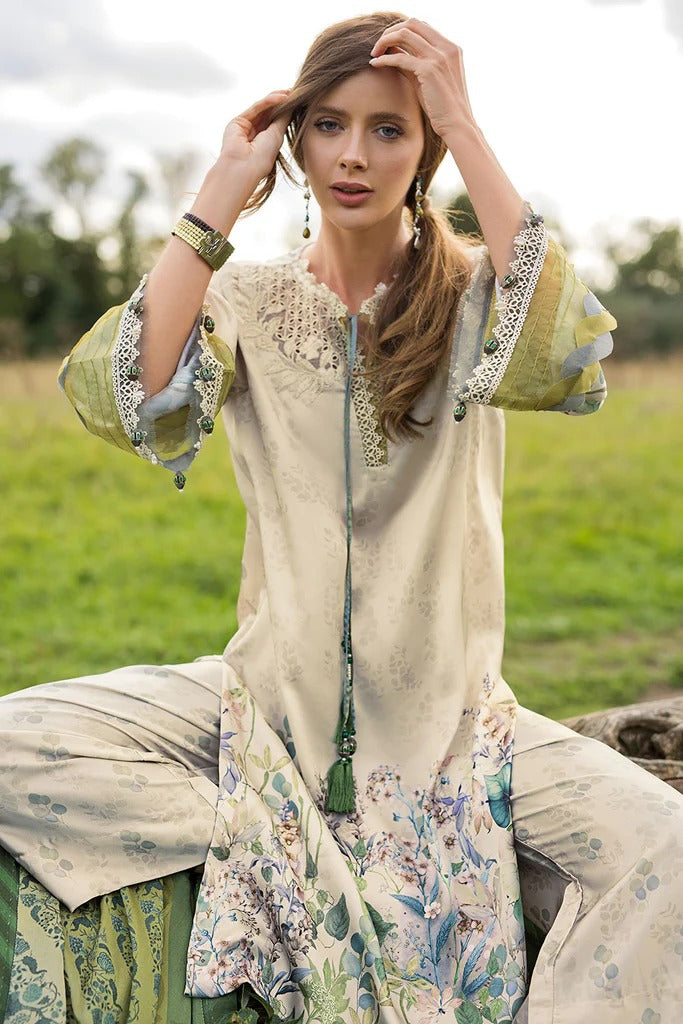 D 07 - Silk Satin Unstitched - Sobia Nazir