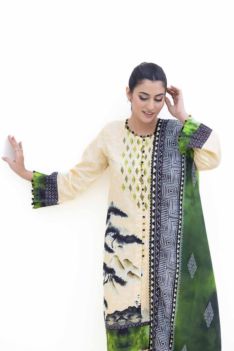 K-42013L - 3 Pc Unstitched Printed - Gul Ahmed